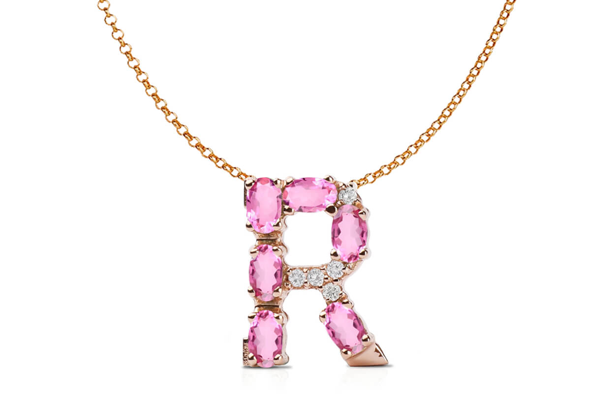 Pendant Letter R Initial 18kt Gold – Albert Hern