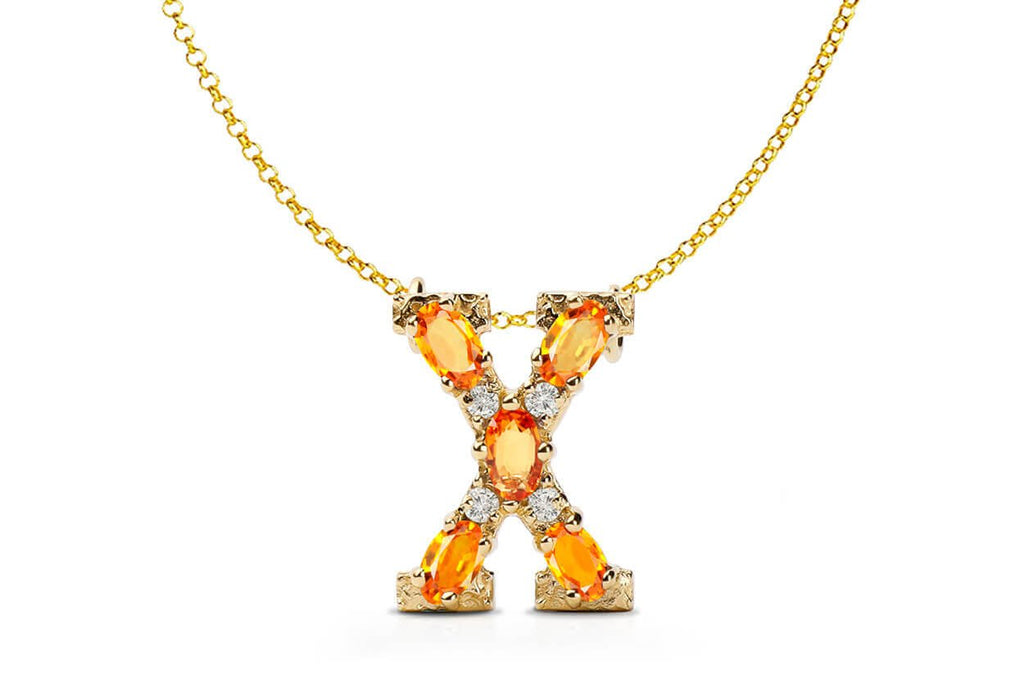 Pendant Letter X Initial 18kt Gold - Albert Hern Fine Jewelry