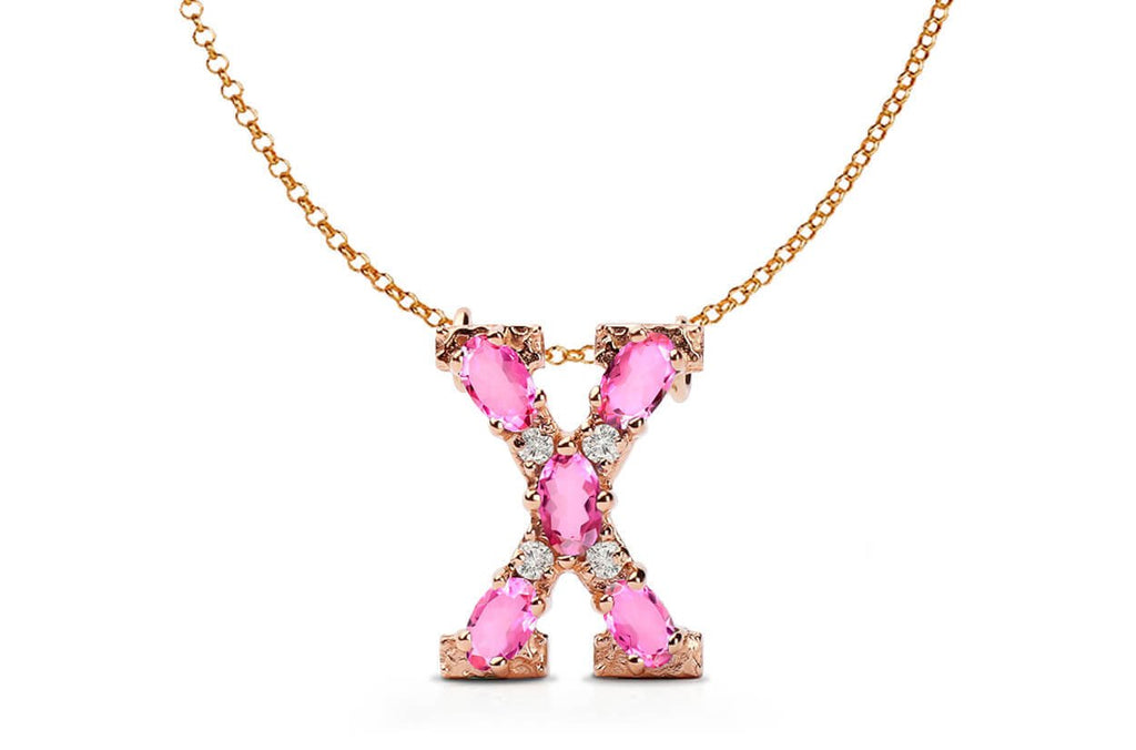 Pendant Letter X Initial 18kt Gold - Albert Hern Fine Jewelry