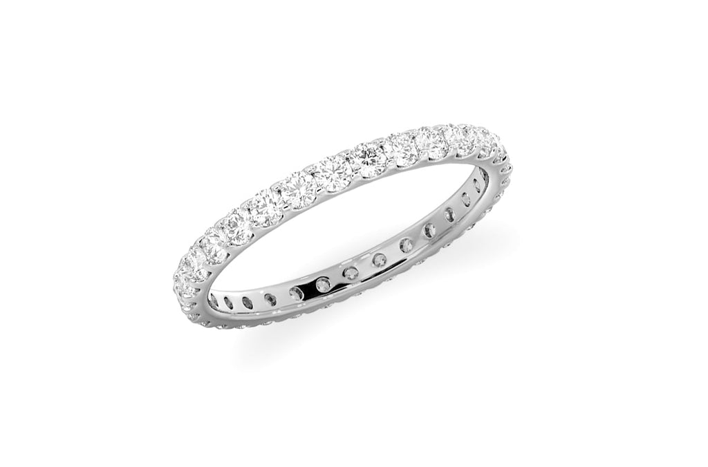 Ring 14kt Gold Petite Eternity Ring with Diamonds - Albert Hern Fine Jewelry