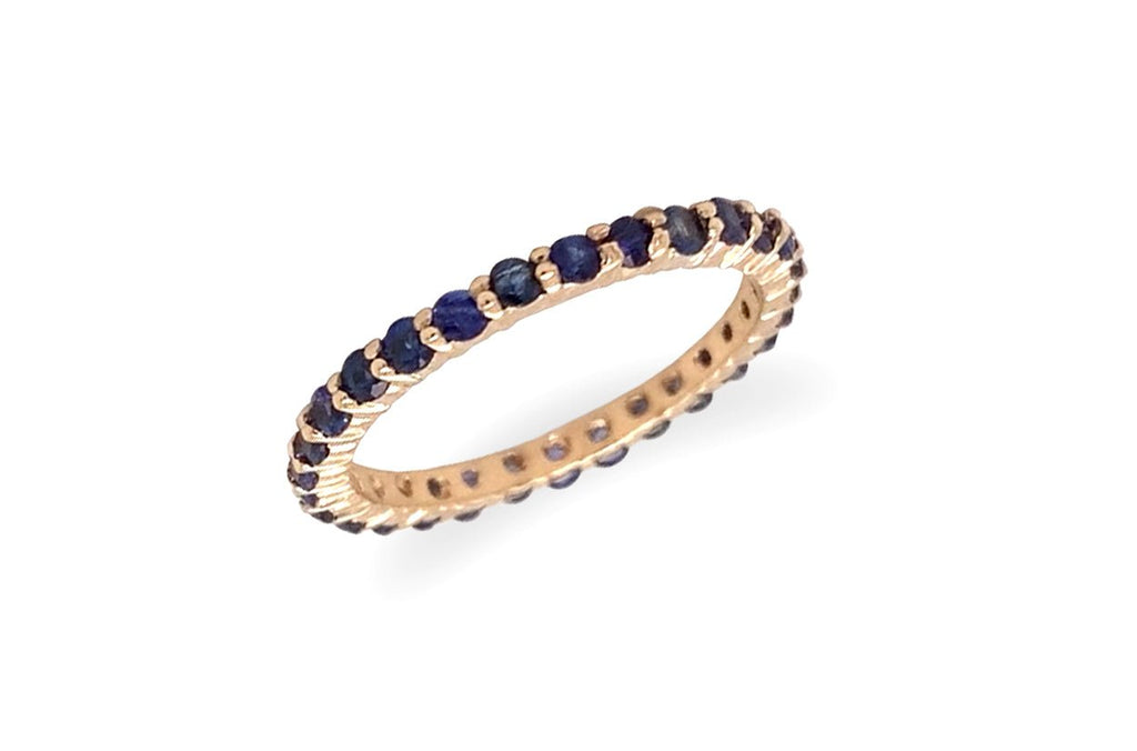 Ring 14kt Gold Petite Eternity Ring with Gemstones - Albert Hern Fine Jewelry