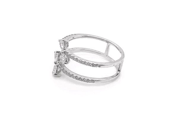 Ring 14kt White Gold & Ribbon Pear Diamonds - Albert Hern Fine Jewelry