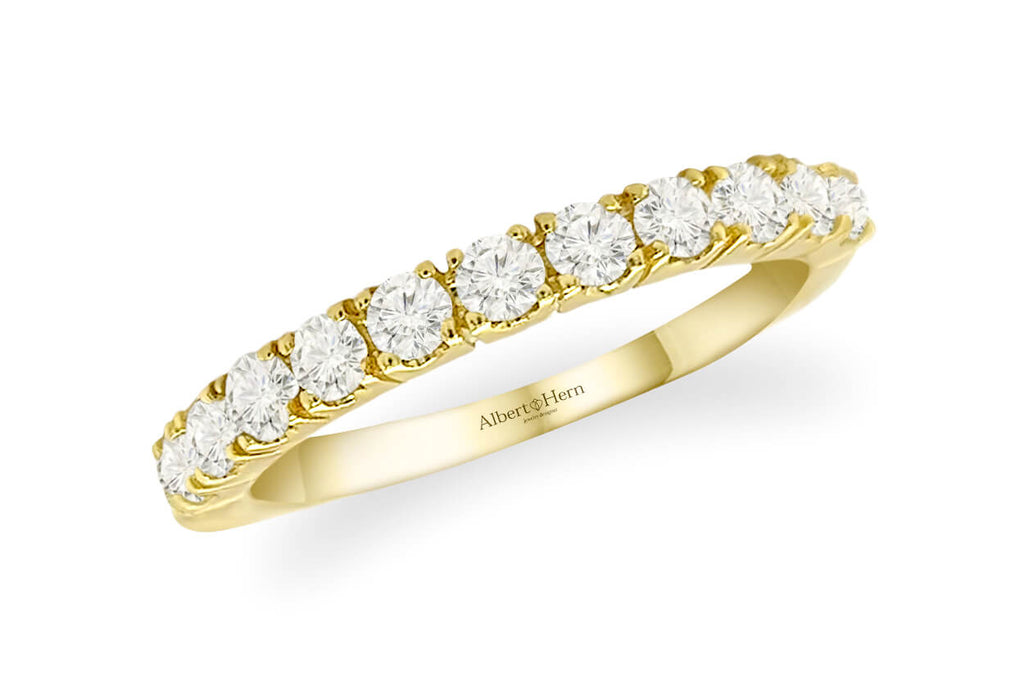 Ring 18kt Gold Band & 13 Round Diamonds - Albert Hern Fine Jewelry