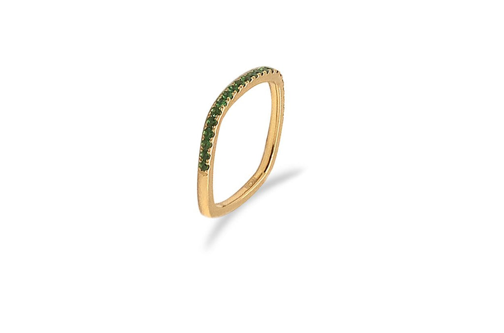 Ring 18kt Gold Half Band Mini Round Gems - Albert Hern Fine Jewelry