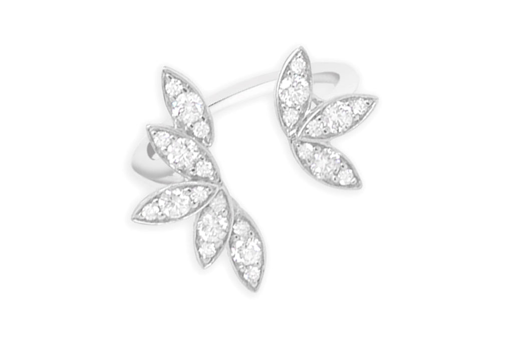 Ring 18kt Gold Open Flowers & Diamonds - Albert Hern Fine Jewelry