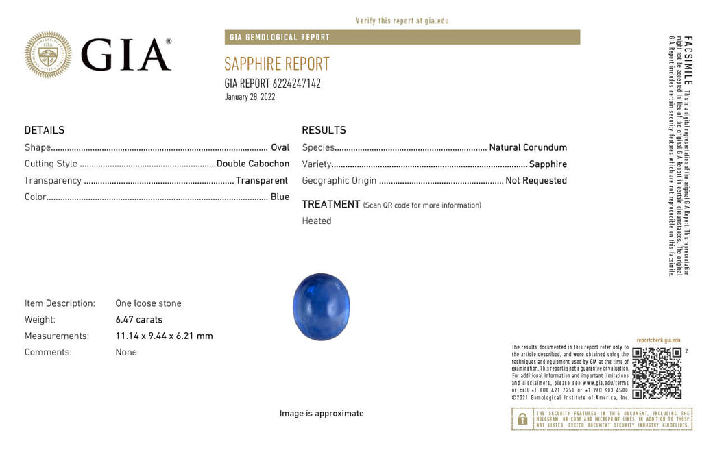 Ring 18kt Gold Oval Blue Sapphire Double Cabochon GIA & Diamonds - Albert Hern Fine Jewelry