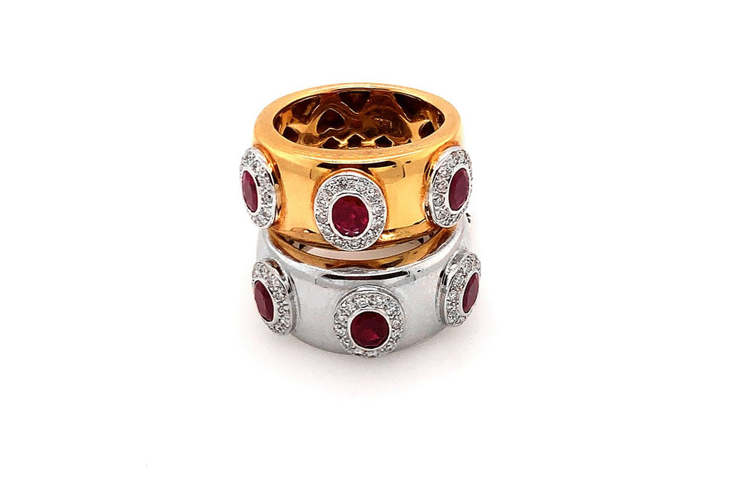 Ring 18kt Oval Rubies & Diamonds - Albert Hern Fine Jewelry
