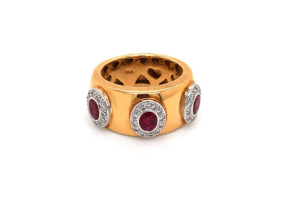 Ring 18kt Oval Rubies & Diamonds - Albert Hern Fine Jewelry