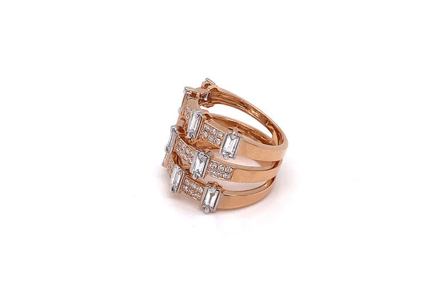 Ring 18kt Rose Gold & Round Baguette Diamonds - Albert Hern Fine Jewelry