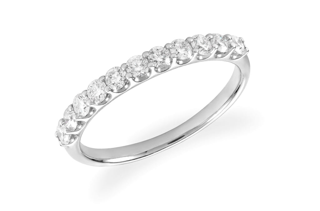 Ring 18kt White Gold Band & 11 Diamonds - Albert Hern Fine Jewelry