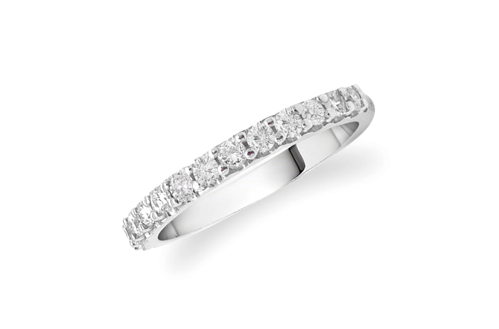 Ring 18kt White Gold Band & 14 Diamonds - Albert Hern Fine Jewelry