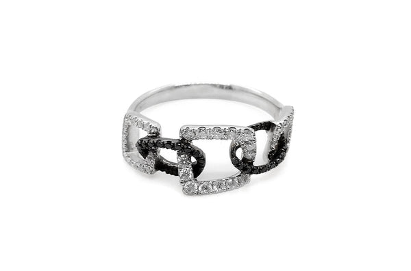 Ring 18kt White Gold Black & White Diamonds - Albert Hern Fine Jewelry