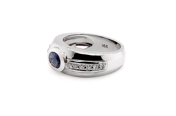 Ring 18kt White Gold & Blue Sapphire - Albert Hern Fine Jewelry