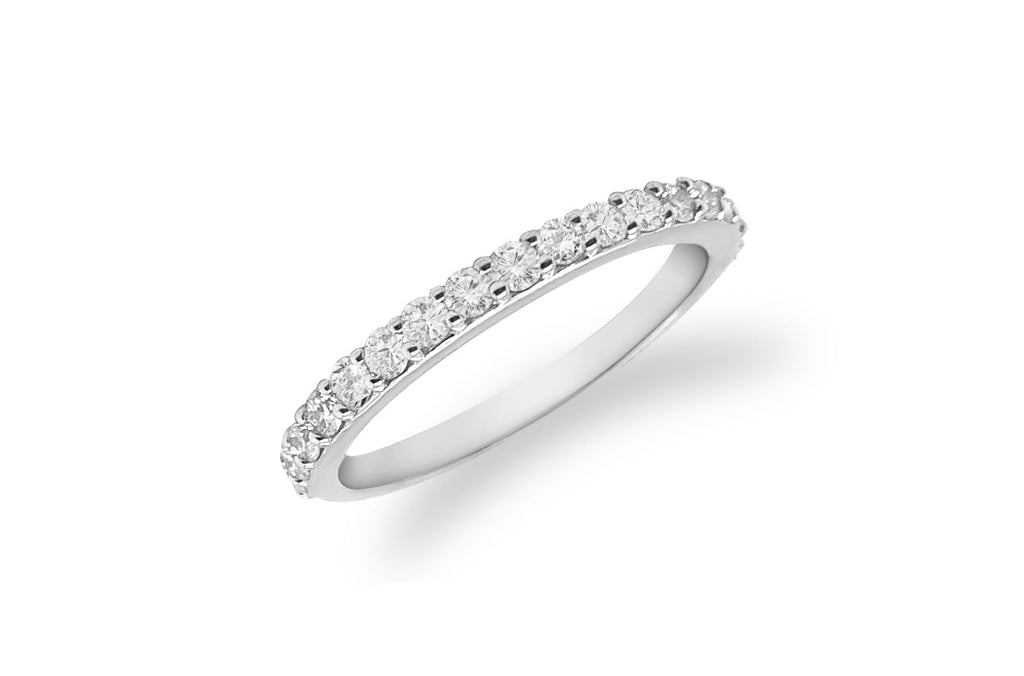 Ring 18kt White Gold Half Diamond Band 1.84 carats - Albert Hern Fine Jewelry