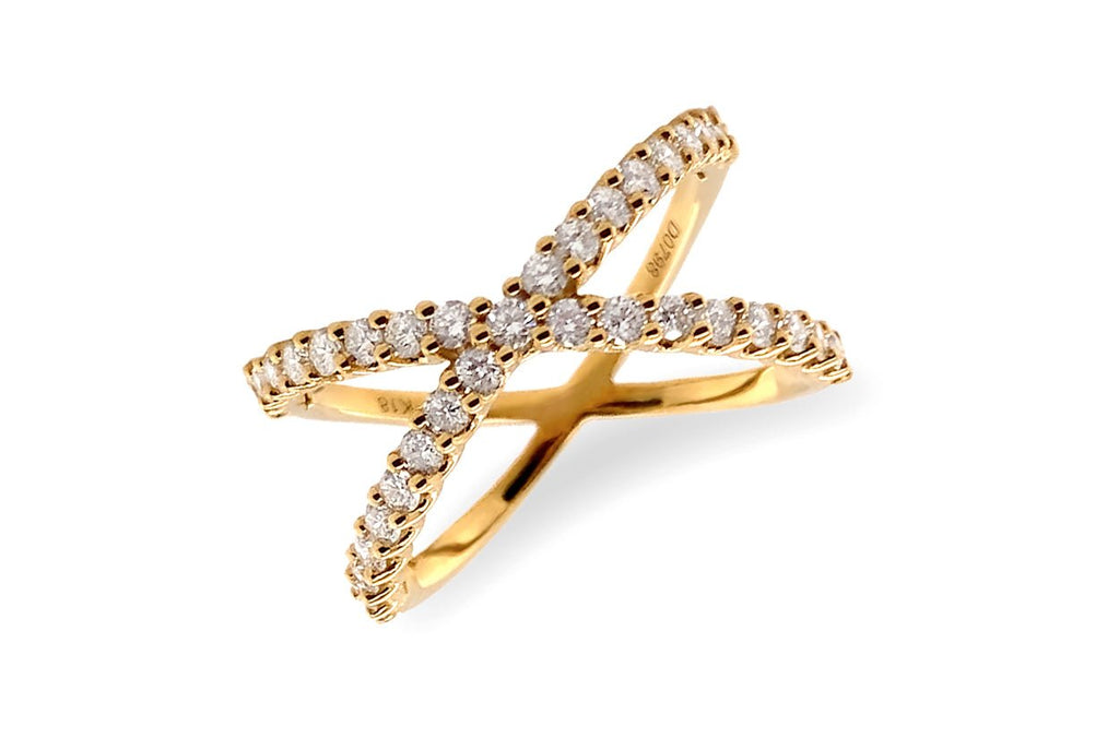 Ring 18kt Yellow Gold Diamonds Criss Cross - Albert Hern Fine Jewelry
