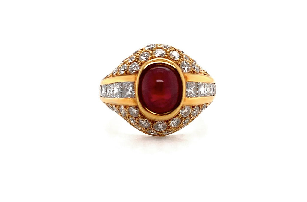 Ring 18kt Yellow Gold Ruby & Diamonds - Albert Hern Fine Jewelry