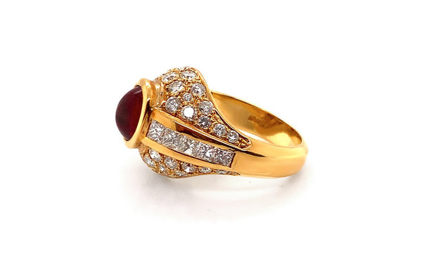 Ring 18kt Yellow Gold Ruby & Diamonds - Albert Hern Fine Jewelry