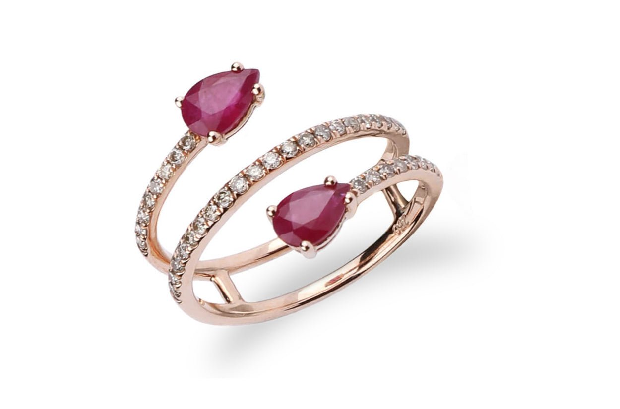 Ring 2 Pear Shape Gemstones & Diamonds – Albert Hern