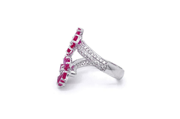 Ring 2 Ruby Flowers 18kt Gold & Diamonds - Albert Hern Fine Jewelry