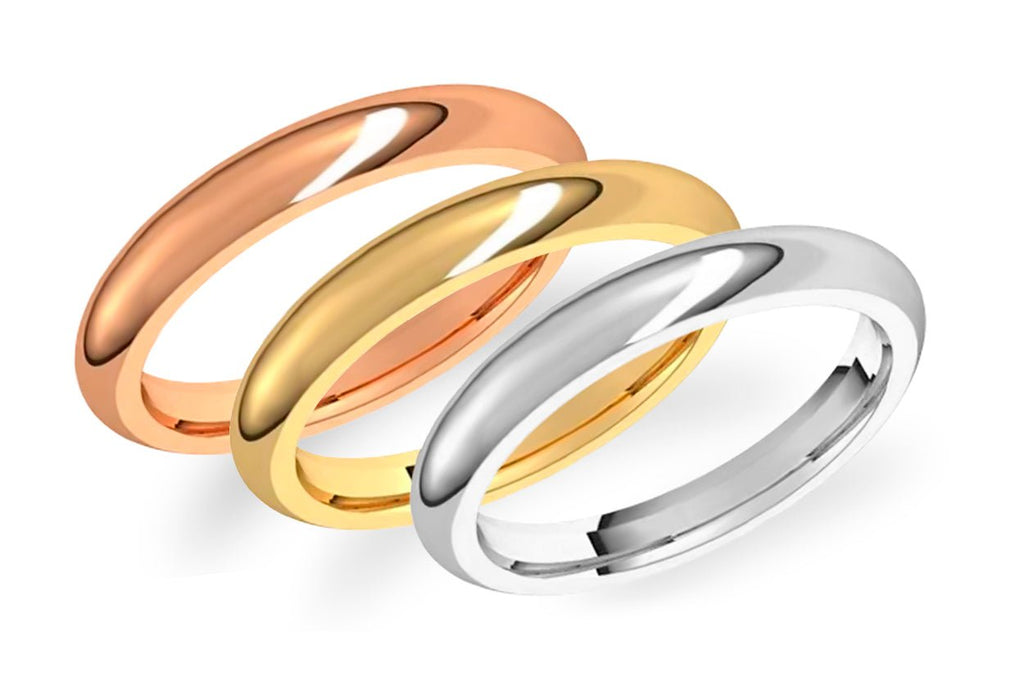 Ring 3mm Solid Gold Comfort Fit Wedding Bands - Albert Hern Fine Jewelry