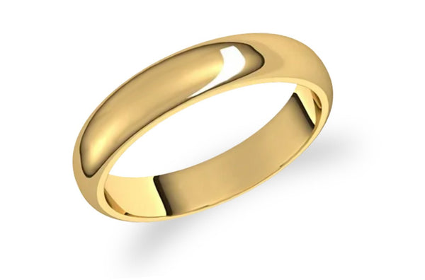 Ring 4mm Solid Gold Half Round Wedding Bands - Albert Hern Fine Jewelry