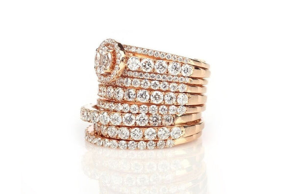 Ring 9 in One Rose Gold with Diamonds - Albert Hern Fine Jewelry