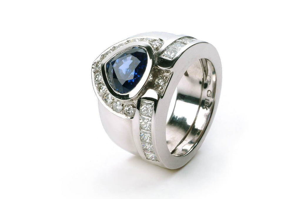 Ring Ceylon Sapphire 18kt White Gold - Albert Hern Fine Jewelry