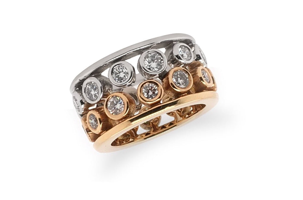 Ring Diamonds Designer Rose & White Gold - Albert Hern Fine Jewelry