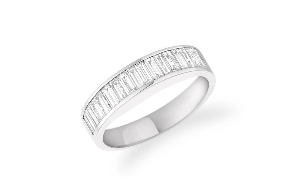 Ring Platinum Half Band Channel Setting Baguette Diamonds 1,64 cts - Albert Hern Fine Jewelry