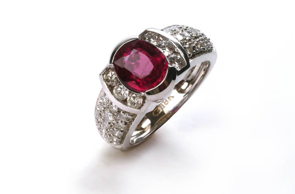 Ring Ruby 18kt White Gold - Albert Hern Fine Jewelry