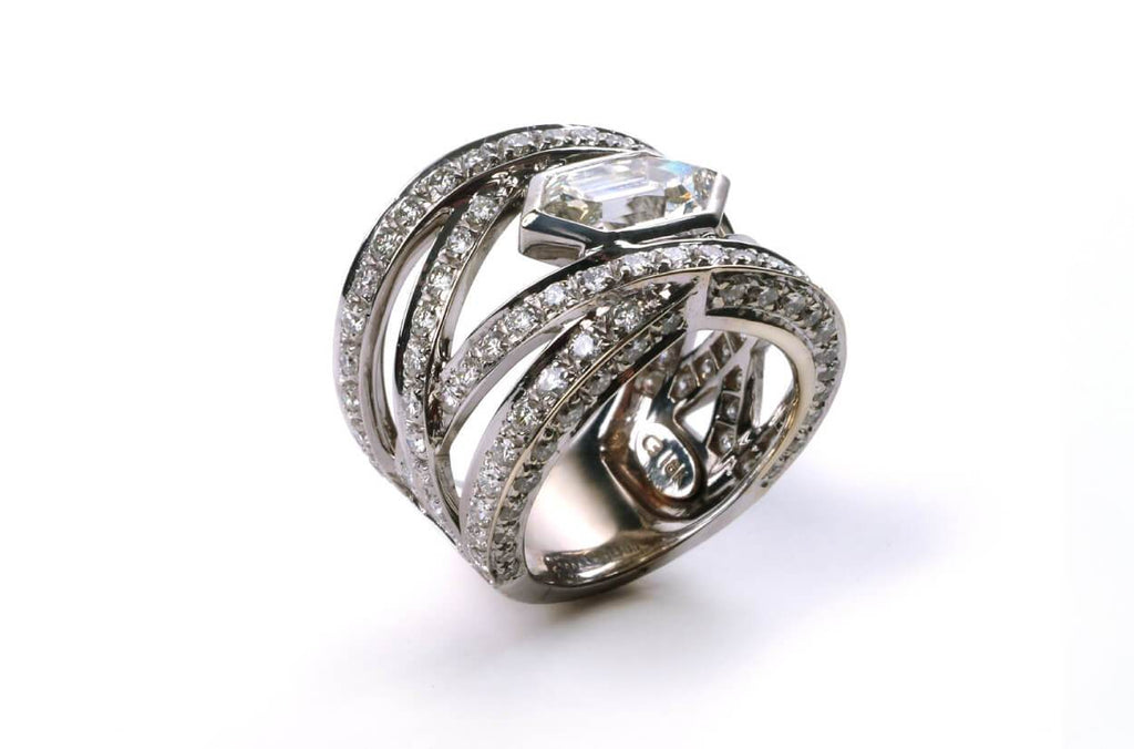 Ring White Gold & Octagonal Diamond - Albert Hern Fine Jewelry