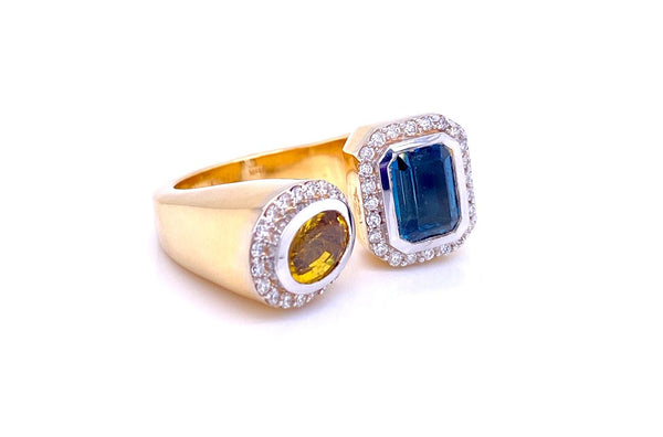 Ring You and I 18kt Gold Sapphires & Diamonds - Albert Hern Fine Jewelry